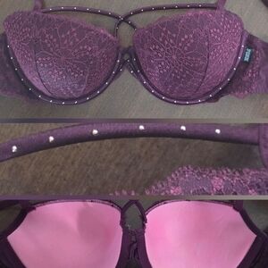 Victoria's Secret Lace Push-Up Bra in Deep Purple and Pink